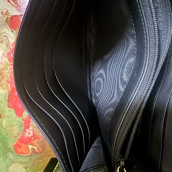 Gucci GG Marmont Matlasse Chevron Pearly  Black Leather Wallet /Includes C.O.A - Picture 10 of 15